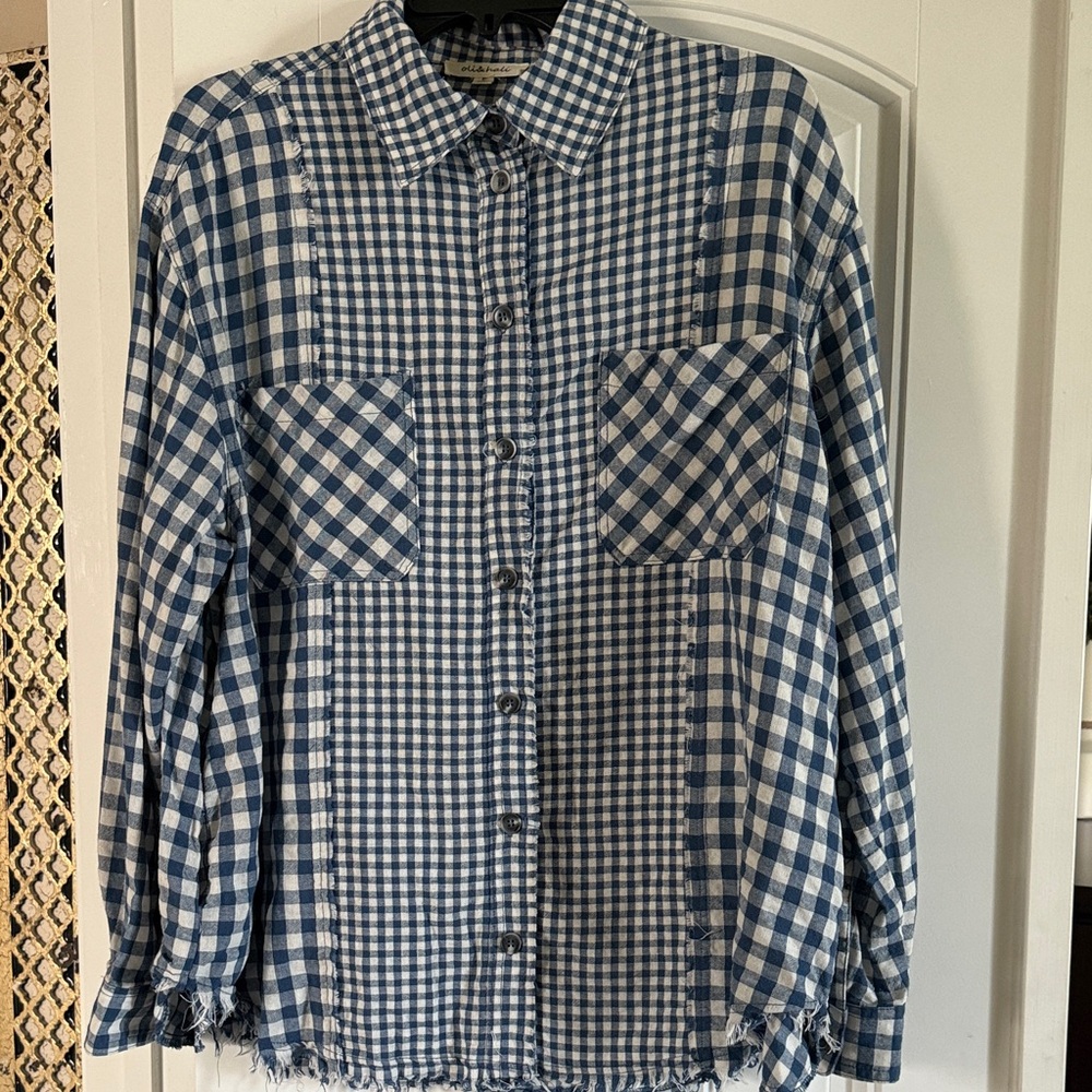 Oli & Hali Blue and White Checkered Button Down Shirt